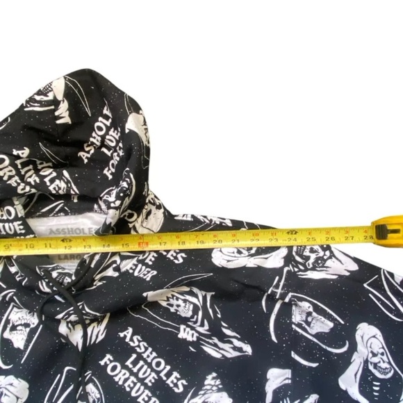 ALF Hoodie Sweatshirt Adult L Black AOP Pullover Hoodie Goth - Picture 3 of 6